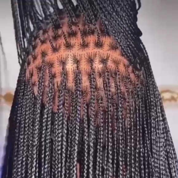 French curl knotless braided HD full Lace wig